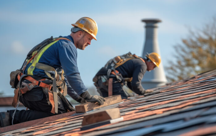 Blog Roof reparation work in progress on a residential home – All Phase Roofing